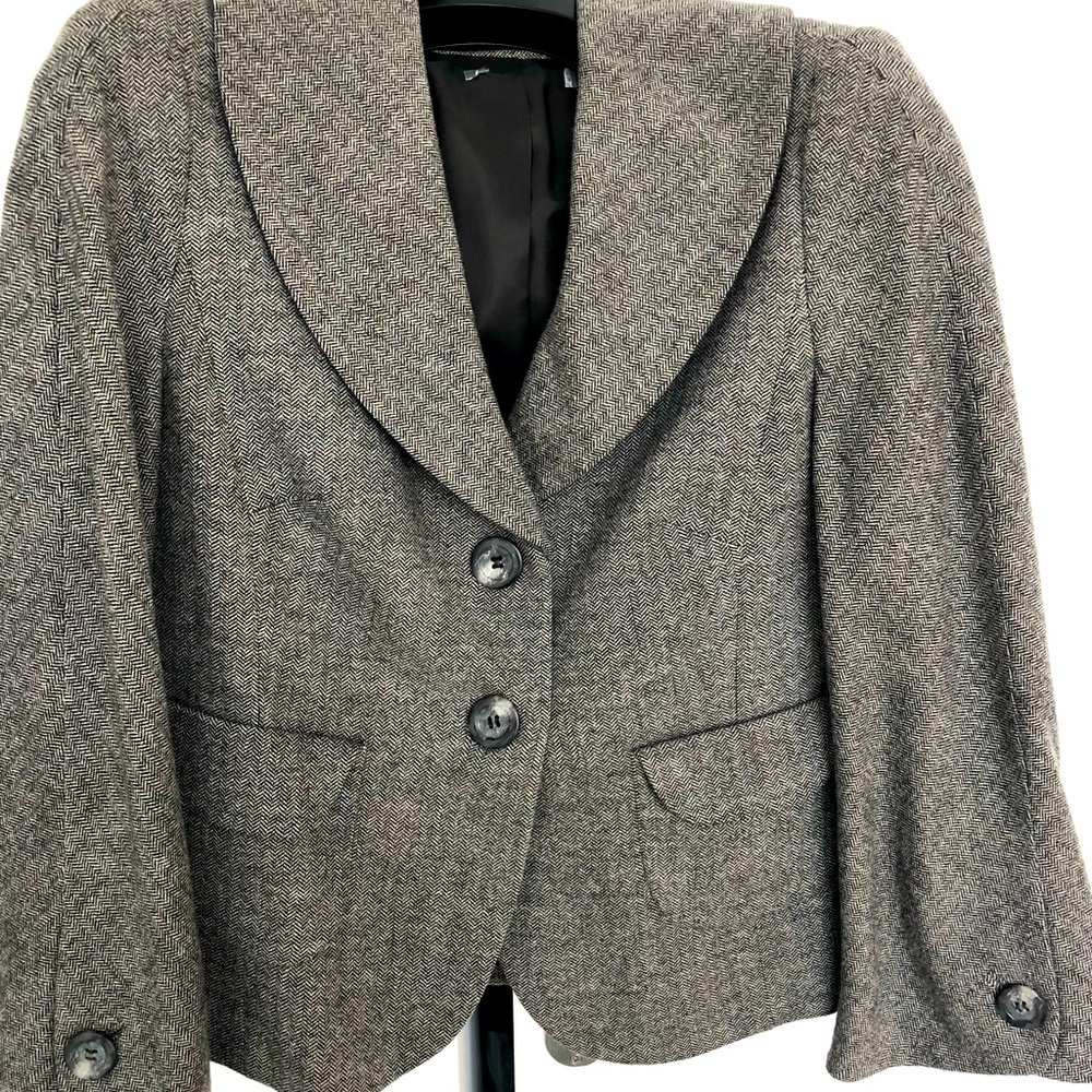 ❤️❤️ Elegant Ann Taylor tweed wool suit jacket with shawl collar